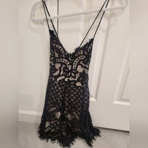 Black and Tan Romper